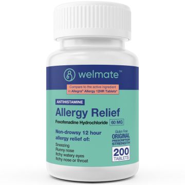 WELMATE Allergy Relief - Fexofenadine 60mg, 200 Tablets (Generic Allegra)