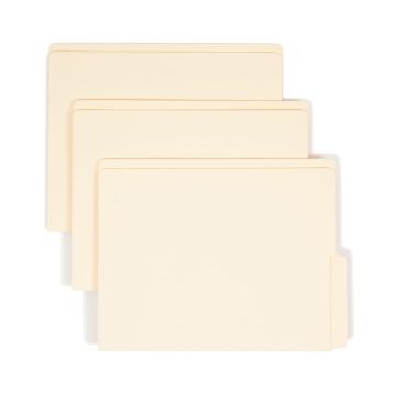 Shelf-Master Reinforced Tab End Tab File Folders, 1/2-Cut Tab, Bottom Position