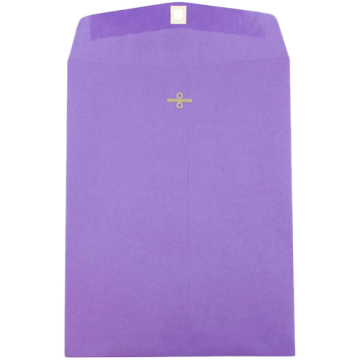 9 x 12 Open End Envelopes with Clasp - Violet Grape Purple 24lb