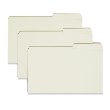 SafeSHIELD Pressboard Fastener File Folders, 2 inch Expansion, 2/5-Cut Right Tab