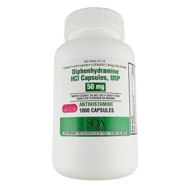 Diphenhydramine HCl, 50 mg 1000 Capsules by SDA