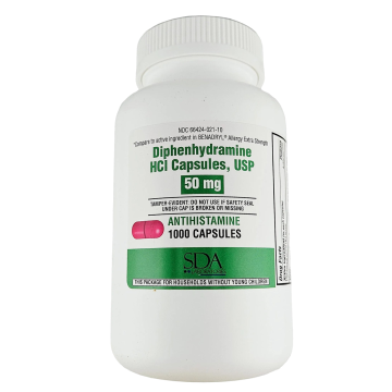 Diphenhydramine HCl, 50 mg 1000 Capsules by SDA