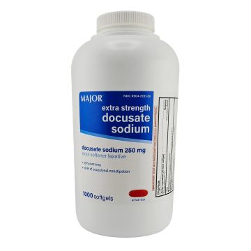 Docusate Sodium 250 mg, 1000 Softgels by Major
