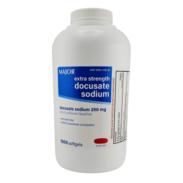 Docusate Sodium 250 mg, 1000 Softgels by Major