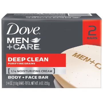 Dove Men+Care Deep Clean Body and Face Bar Soap 2-Pack