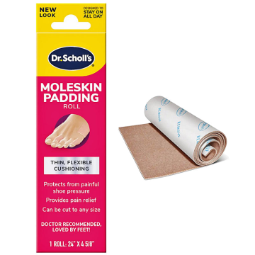 Dr. Scholl's Moleskin Padding Roll, Shoe Pain & Pressure Relief, 1 Roll