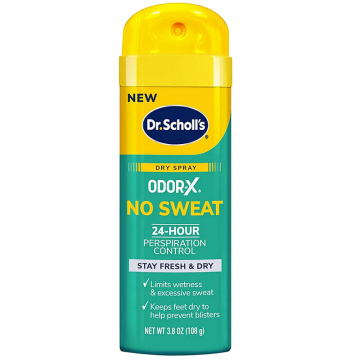 Dr. Scholl's Odor X No Sweat Dry Foot Spray 24 Hour Perspiration Control 3.8oz