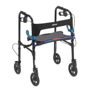 Clever Lite Walker Adult with Seat 8" Casters and Loop Locking Brakes