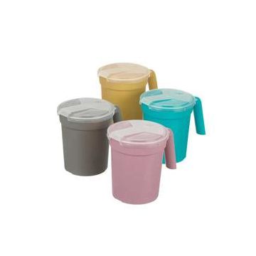 Deluxe Water Pitcher with Straw Port and Translucent Lid 28 oz
