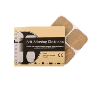 2" Self-Adhering Square Tan Cloth Electrodes by Roscoe Medical - Package of 4