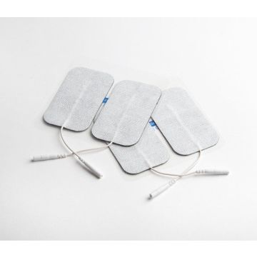 2" x 3.5" Rectangular White Cloth Poly Electrodes by Roscoe Medical - Package of 4