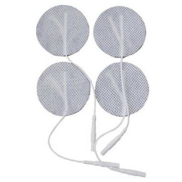 3 inch Round Cloth Electrode Pads by Roscoe Medical - Package of 4