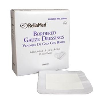 Sterile Bordered Gauze Dressing by ReliaMed - 2 x 3-1/2 Inch / Each