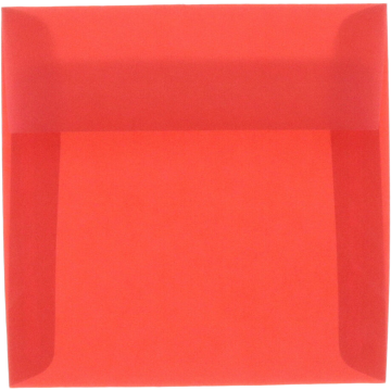 8 1/2 x 8 1/2 Square Envelopes - Primary Red Translucent 30lb