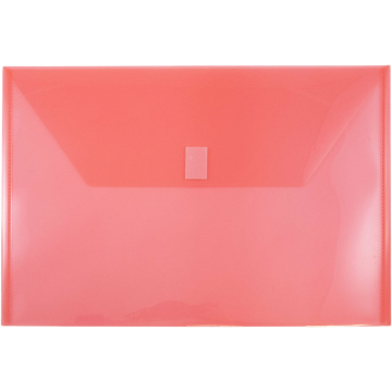 Legal Booklet Plastic Envelopes (9 3/4 x 14 1/2) with Hook and Loop Closure - Red