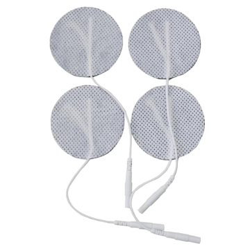 Round White Cloth Electrode Pads, 3.0" by Roscoe Medical - Package of 4