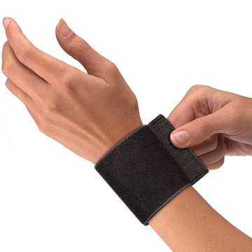 Elastic Wrist Support With Loop, Adjustable One Size, Black