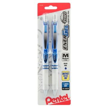 Pentel EnerGel Pearl Retractable Gel Pen, Assorted 2-Packs - Pink / Metal Tip