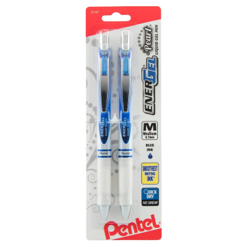 Pentel EnerGel Pearl Retractable Gel Pen, Assorted 2-Packs - Pink / Metal Tip