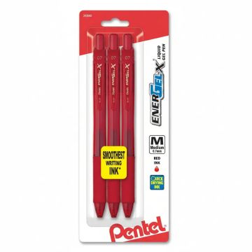 EnerGel-X Liquid Gel Pen Medium Line, Metal Tip, 3 pack - Black