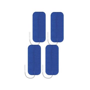 2 inch x 3.5 inch Blue Cloth Electrodes by Roscoe Medical - Package of 4