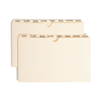Pressboard Mortgage File Folder Dividers
