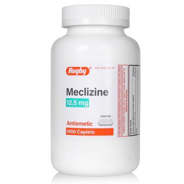 RUGBY Nausea Relief - Meclizine 12.5mg, 1000 Caplets (Generic Bonine)
