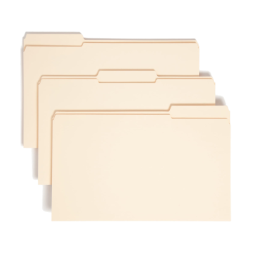 Reinforced Tab File Folders, 1 1/2 inch Expansion, 1/3-Cut Tab