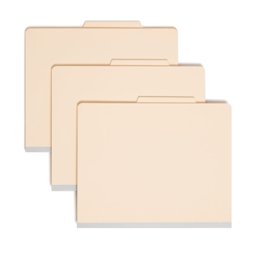 Classification File Folders, 2 Dividers, 2 inch Expansion - Manila / Letter / 10