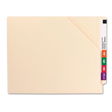 Shelf-Master Reinforced End Tab File Jackets, Straight-Cut Tab, 14 Point - Manila / Letter / 50