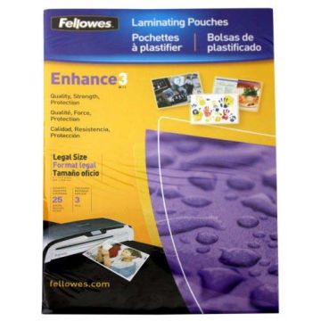 Fellowes Premium 3mil Legal Size Laminating Pouches 25pk - 52006