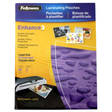 Fellowes Premium 3mil Legal Size Laminating Pouches 25pk - 52006