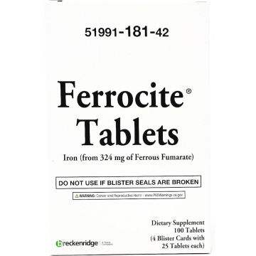 Ferrocite 324 mg 100 Tablets (Blister Pack)