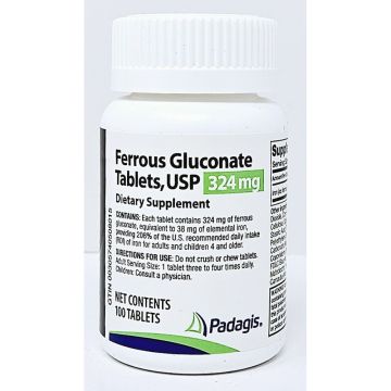 Ferrous Gluconate 324 mg 100 Tablets by Padagis