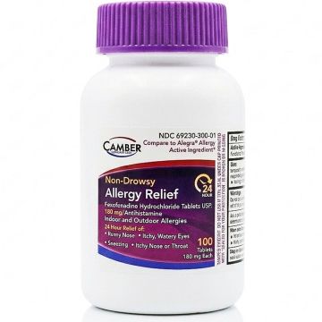 Fexofenadine 180 mg Allergy Relief Tablets 24-Hour Relief, 100 Tablets