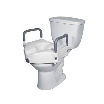 Drive Medical 2 in 1 Locking Elevated Toilet Seat with Tool-Free Removable Arms - EACH