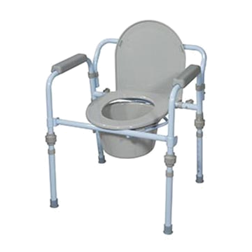 Drive Medical Folding Bedside Commode with Bucket and Splash Guard