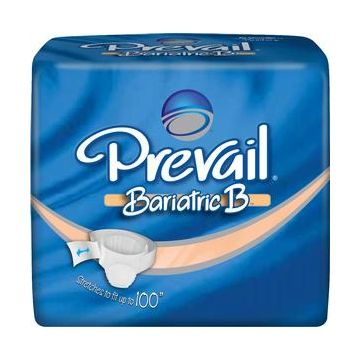 Prevail Bariatric Adult Diaper Brief, Latex Free, Size B, (Up to 100") by First Quality - Case of 40.