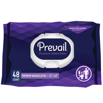 Prevail Premium Quilted Disposable Washcloths - Soft Pak. / 48 Count / 8 X 12 Inch