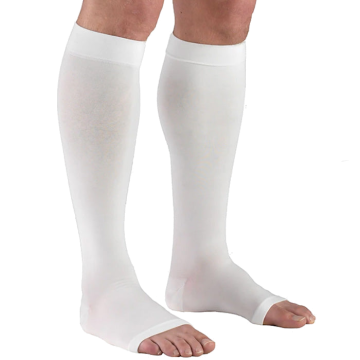 Futuro Anti-Embolism Stocking, Knee High Closed Toe White Large 1 pair