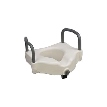 Raised Toilet Seat with Arms and Lock, 5" - Each