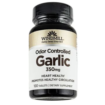 Garlic Supplement (Odor Controlled), 350 mg 100 Tablets by Windmill