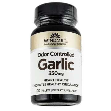 Garlic Supplement (Odor Controlled), 350 mg 100 Tablets by Windmill