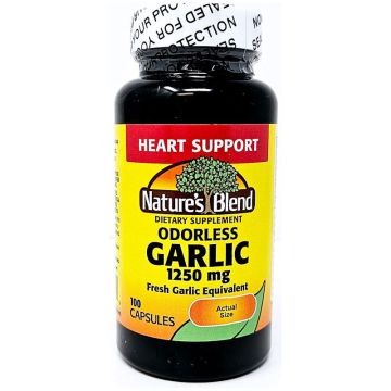 Garlic Supplement 1250 mg, 100 Capsules (Odorless) by Natures Blend