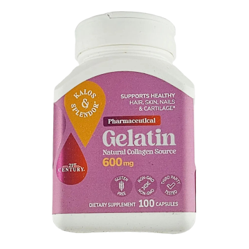 Gelatin 600 mg 100 Capsules by 21st Century