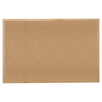 Ghent 4' x 8' Natural Cork Bulletin Board with Wood Frame