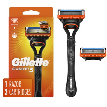 Gillette Fusion5 Razor for Men, Handle + 2 Razor Blade Refills