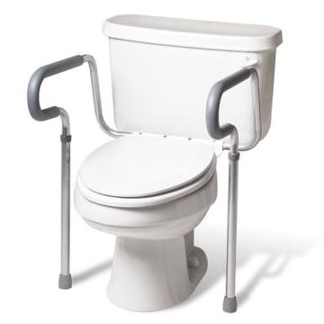 Medline Industries Guardian Toilet Safety Frame 250 lb, Handles are Adjustable, Rotate Back