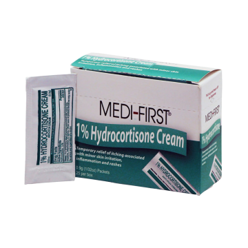 Hydrocortisone 1% Cream Packets 0.9 gram 25/box Medi-First