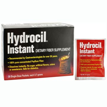 Hydrocil Fiber Supplement Psyllium Husk Powder, 30 Single-Dose Packets